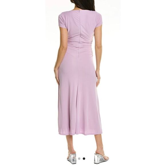 Cinq a Sept Janis Square Neck Pale Iris MIDI Dress NWT Size 12 - Picture 4 of 11